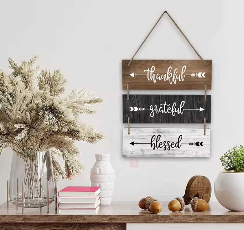 Thankful Wall Art Wooden Sign