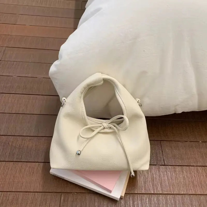 Soft Bow Knot Mini Handbag with Crossbody Strap
