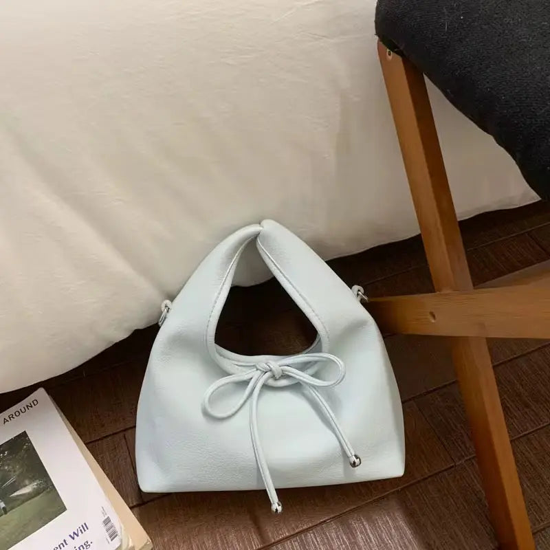 Soft Bow Knot Mini Handbag with Crossbody Strap
