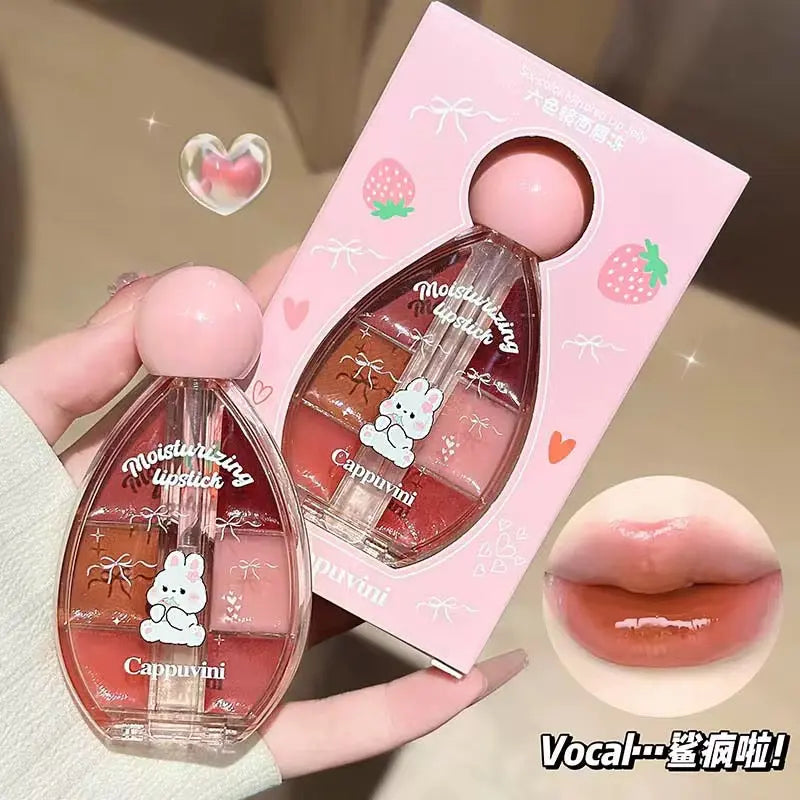 Cappuvini 6 Color Moisturizing Lip Jelly Palette