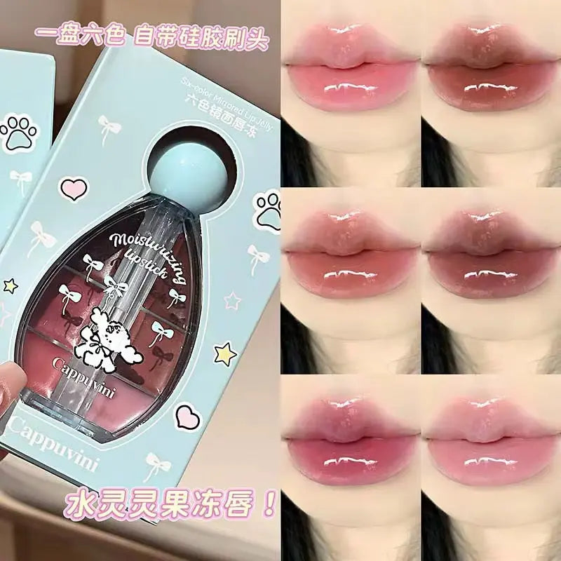 Cappuvini 6 Color Moisturizing Lip Jelly Palette