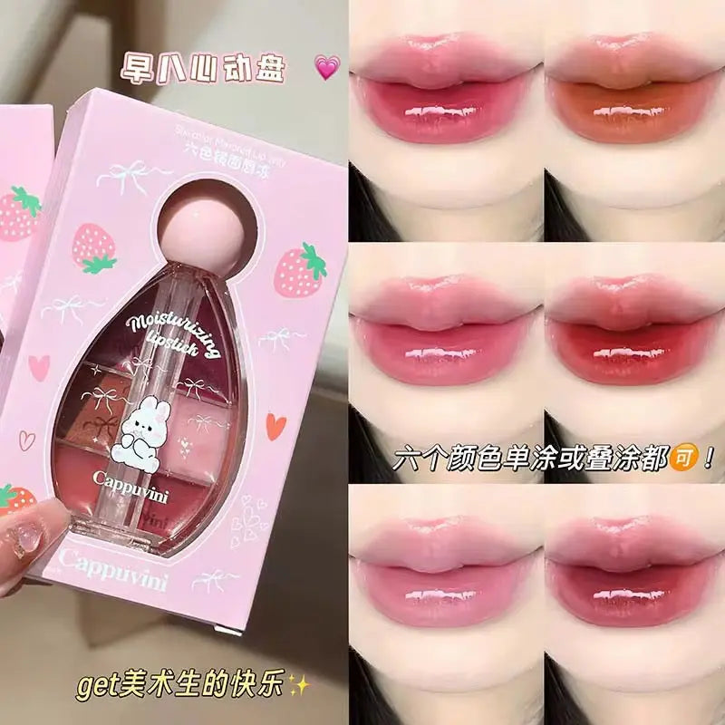 Cappuvini 6 Color Moisturizing Lip Jelly Palette