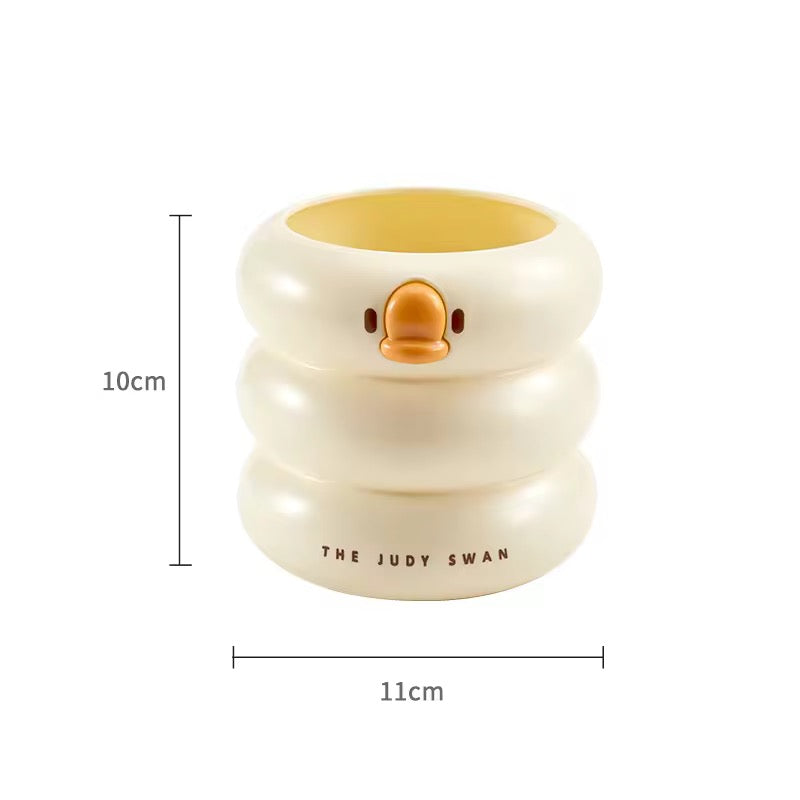 Cute Cartoon Round Pencil Holder Office Desk Pen Pot Cup Case Container Organiser Durable Pencil Case