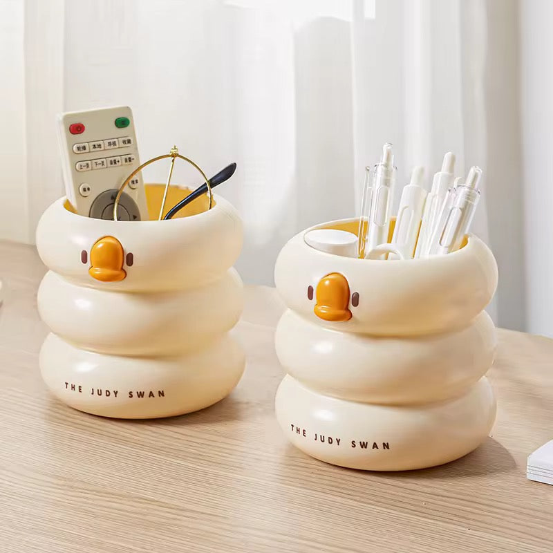 Cute Cartoon Round Pencil Holder Office Desk Pen Pot Cup Case Container Organiser Durable Pencil Case