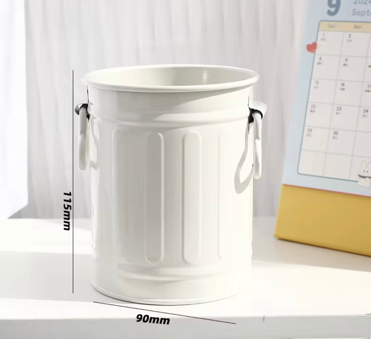 Cute Cartoon Round Pencil Holder Office Desk Pen Cup Case Organizer With Sticker Sheet
