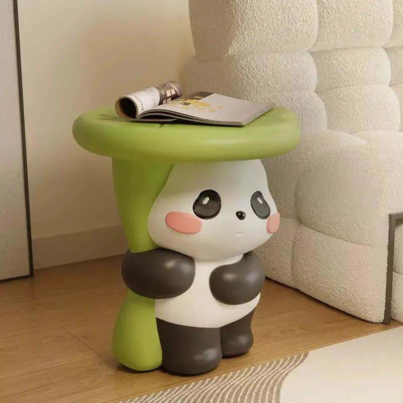 Cute Panda Bedside Table with Storage Cartoon Side Table & Nightstand
