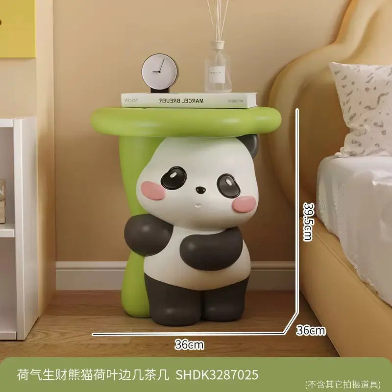 Cute Panda Bedside Table with Storage Cartoon Side Table & Nightstand