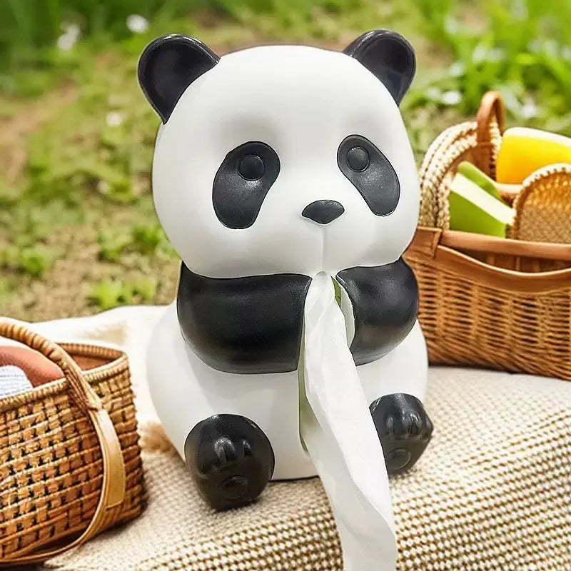 Cute Panda Tissue Box Holder Cartoon Tabletop Tissue Dispenser