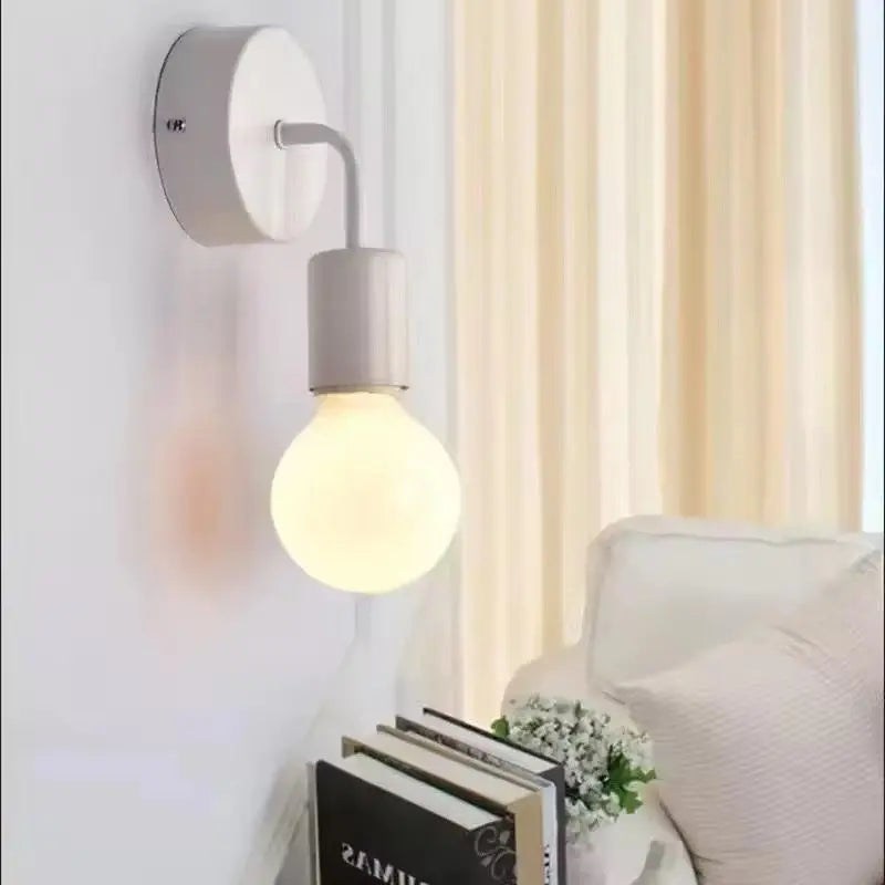 Minimalist Modern Wall Light Black & White Bulb Wall Sconce