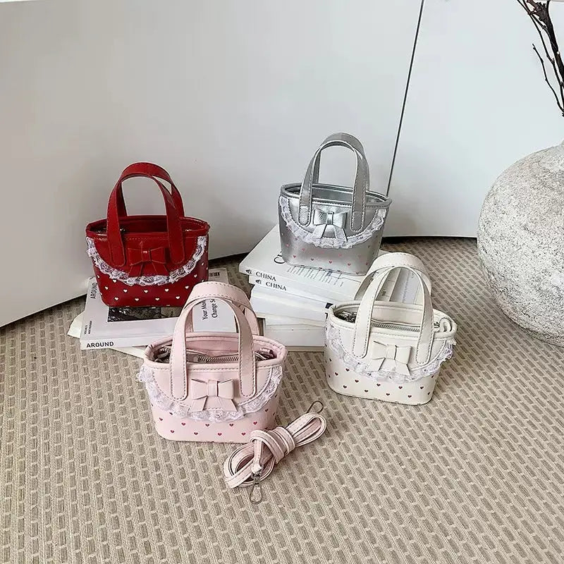 Cute Lace Bow Mini Handbag & Crossbody Bag for Kids & Women