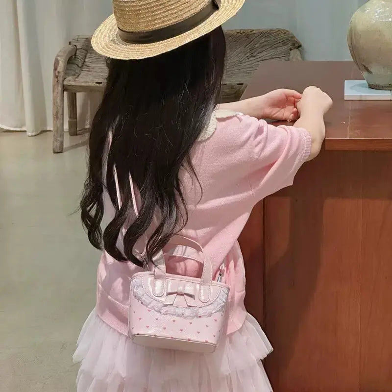 Cute Lace Bow Mini Handbag & Crossbody Bag for Kids & Women