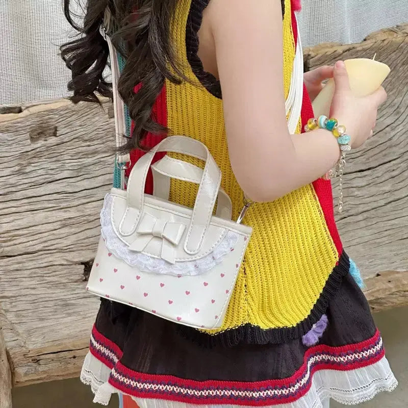 Cute Lace Bow Mini Handbag & Crossbody Bag for Kids & Women