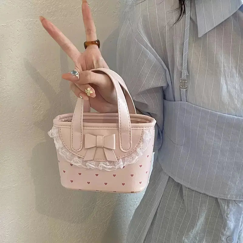 Cute Lace Bow Mini Handbag & Crossbody Bag for Kids & Women