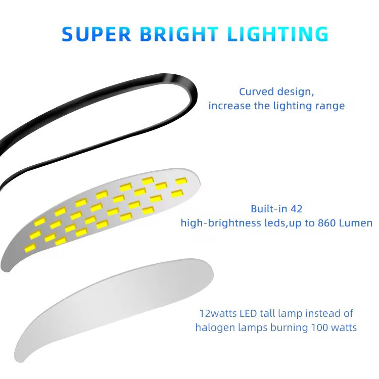 LED Foldable Floor Lamp For Living Room Lamp Bedroom Bedside Lamp Study Reading Lamp Simple And Modern Eye Protection Standing Desk Lamp