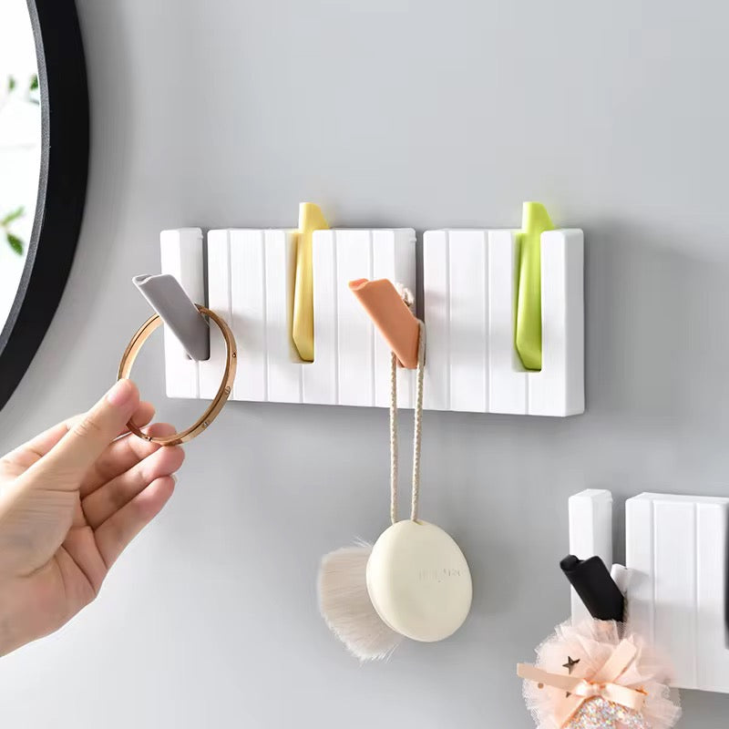 Wall Hook Piano Shape Storage Hook 45 Degree Foldable Hanging Hooks