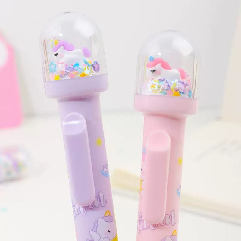 Kawaii Dome Shake Gel Pen 0.5mm Black Ink Cute Pastel Glitter Pen