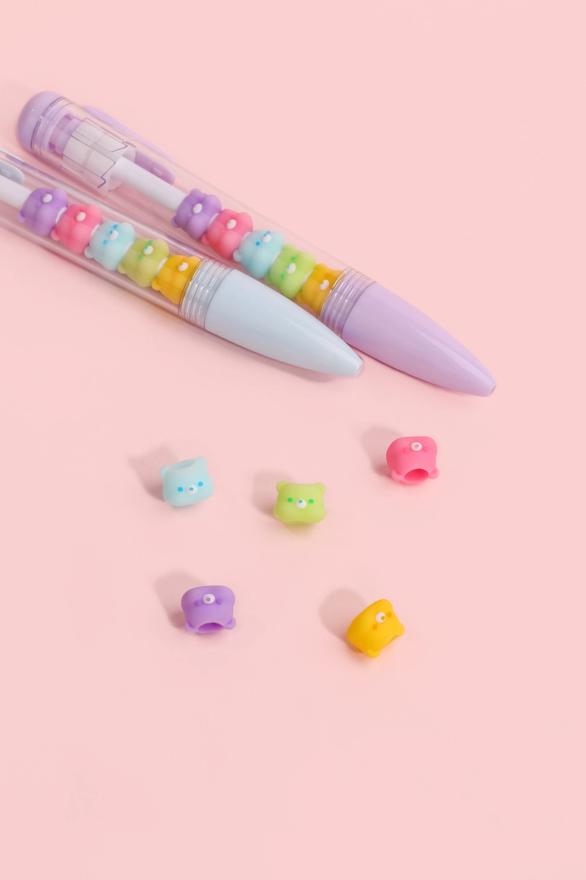 Kawaii Stacked Bear Shake Gel Pen 0.5mm Black Ink Pastel Cute Bear Pen