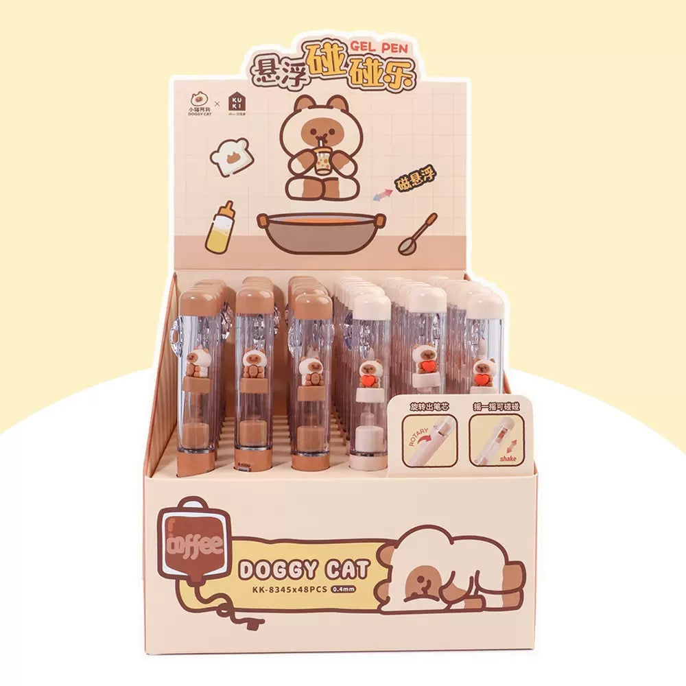 Kawaii Bear Shaker Gel Pen 0.5mm Black Ink Cute Floating Bear Writing Pen