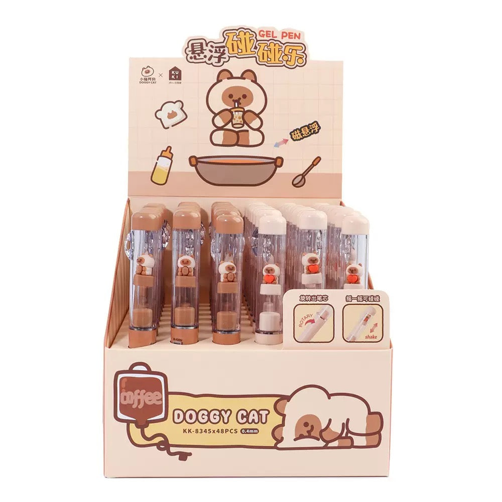 Kawaii Bear Shaker Gel Pen 0.5mm Black Ink Cute Floating Bear Writing Pen