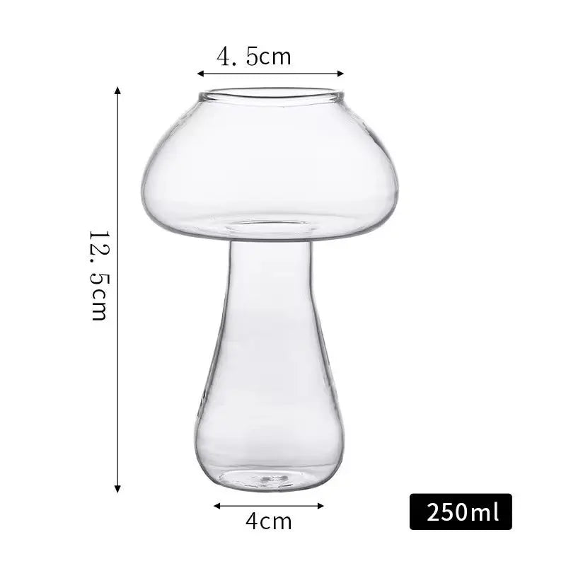 Mushroom-Shaped Cocktail Glass with Straw Creative Drinkware Glass