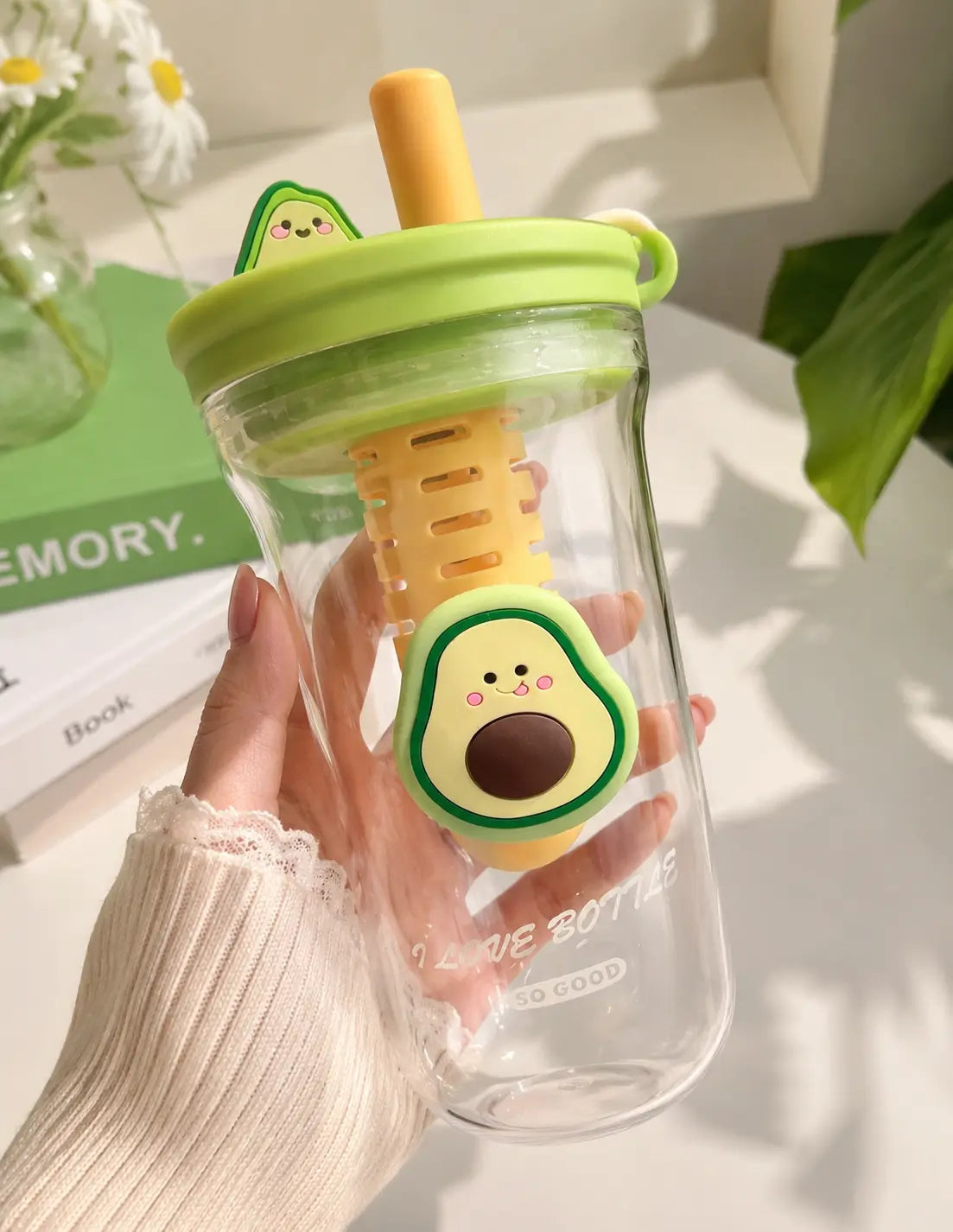 Cute Fruit Infuser Water Bottle with Straw