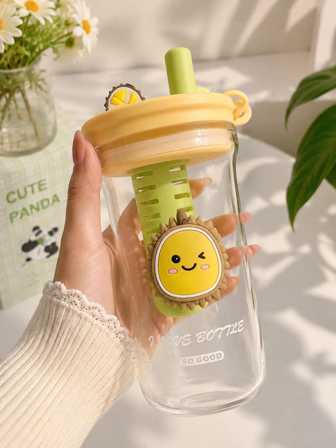 Cute Fruit Infuser Water Bottle with Straw