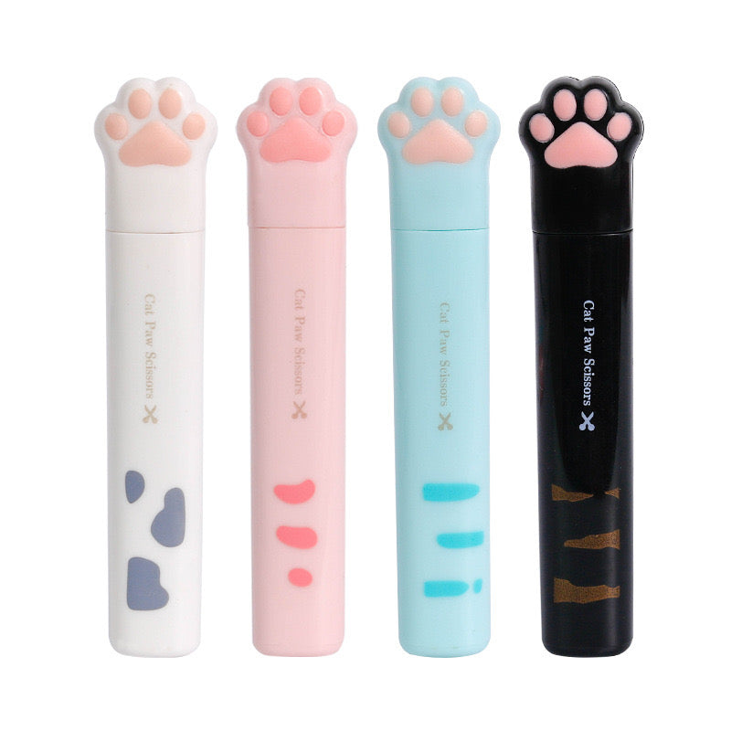 Cute Multifunctional Stainless Steel Hand Scissors Mini Portable Kawaii Cat Paw Art Scissors School Stationery Novelty