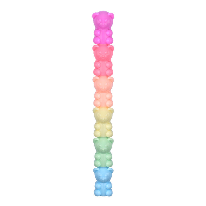 Kawaii Cartoon Line Color Marker Heart Bear Splicing Fluorescent Pen Splicing Highlighter