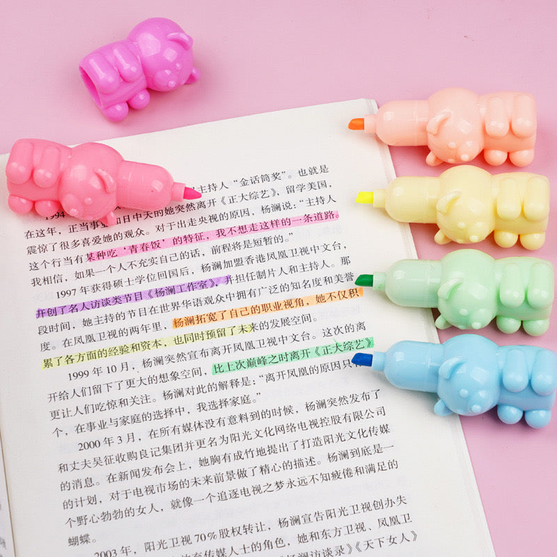 Kawaii Cartoon Line Color Marker Heart Bear Splicing Fluorescent Pen Splicing Highlighter