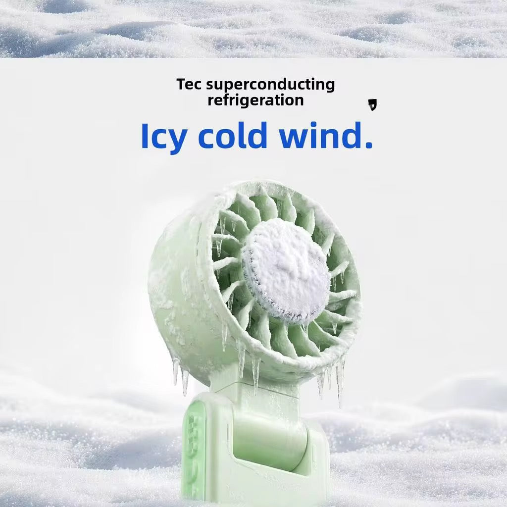 Portable Rechargeable Ice Cooling Clip Fan with LED Battery Display 360° Adjustable