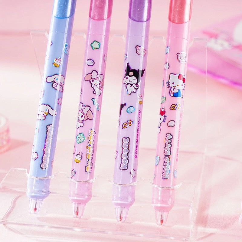 Cute Star Top Gel Pen Pastel Cartoon 0.5mm Black Ink Press Pen for School & Journaling