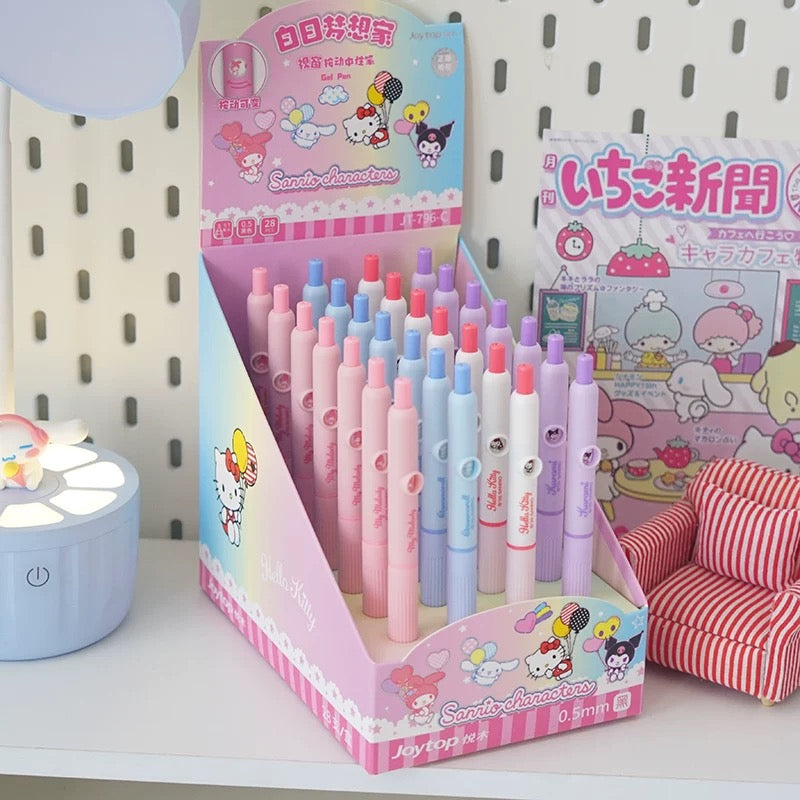 Gradient Gel Pen Cute Character Press Pen 0.5mm Black Ink for School & Journaling