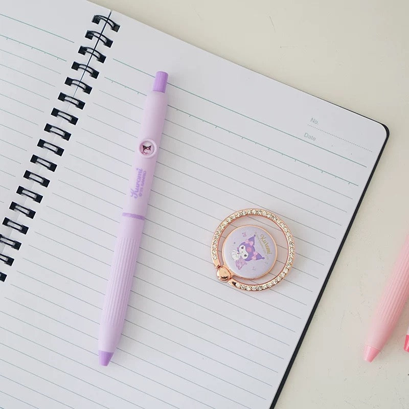 Gradient Gel Pen Cute Character Press Pen 0.5mm Black Ink for School & Journaling