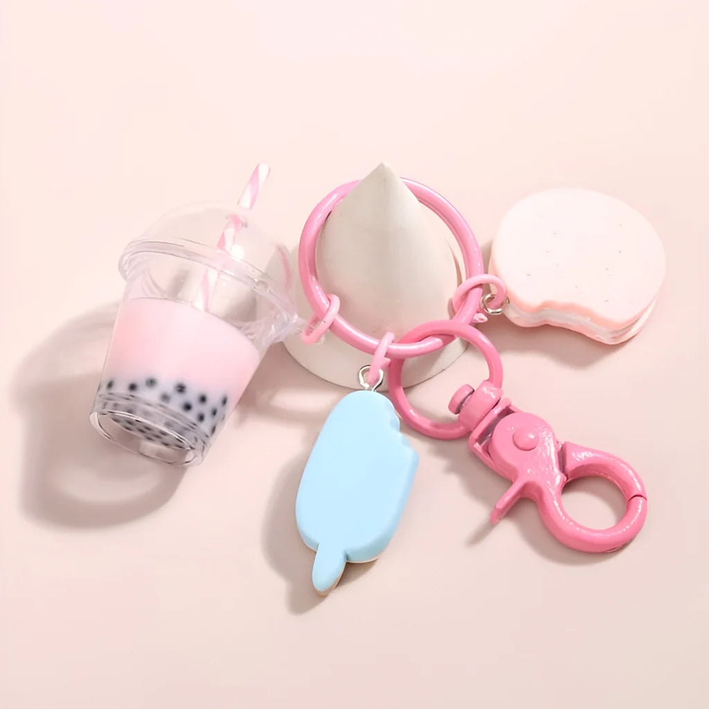 Cute Ice Cream & Biscuits Keychain