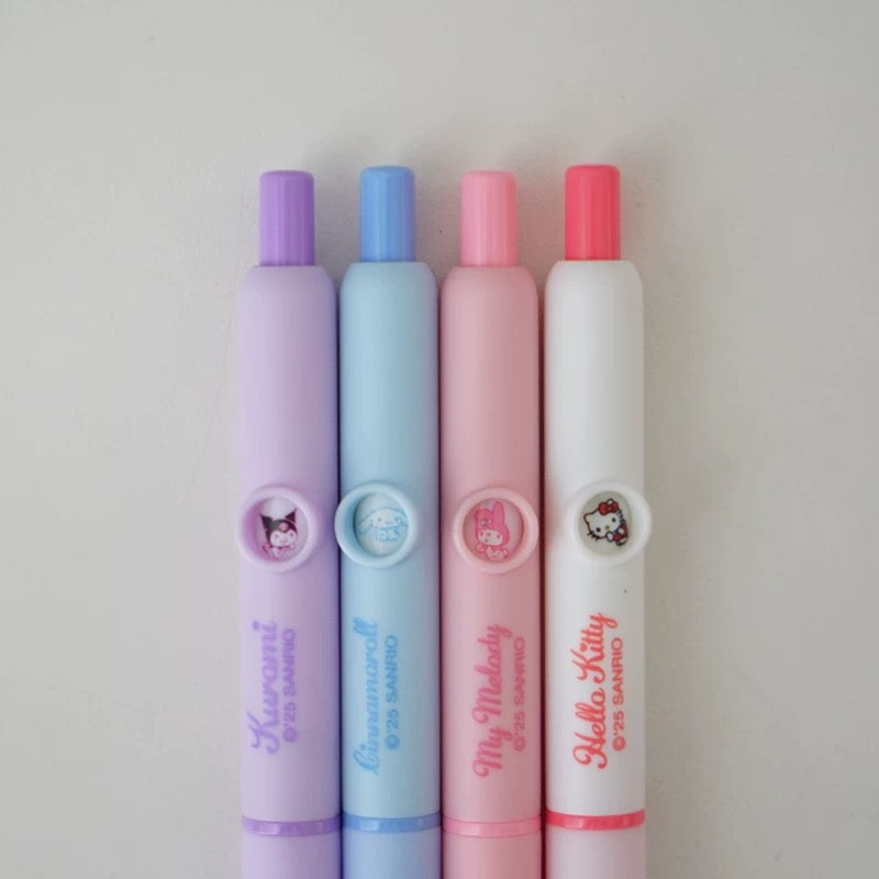 Gradient Gel Pen Cute Character Press Pen 0.5mm Black Ink for School & Journaling