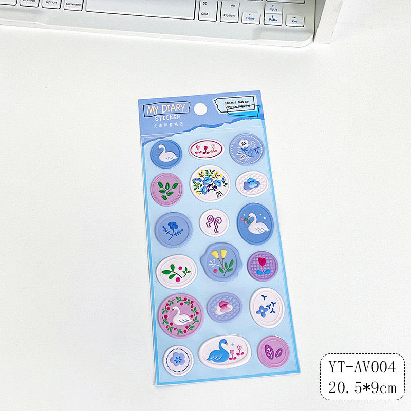 18pcs/set Kawaii Wax Stamp Stickers Envelopes Seal Sticker