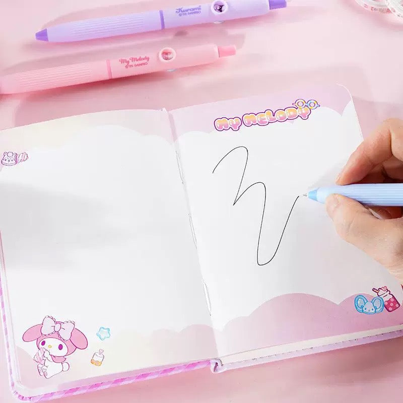 Gradient Gel Pen Cute Character Press Pen 0.5mm Black Ink for School & Journaling