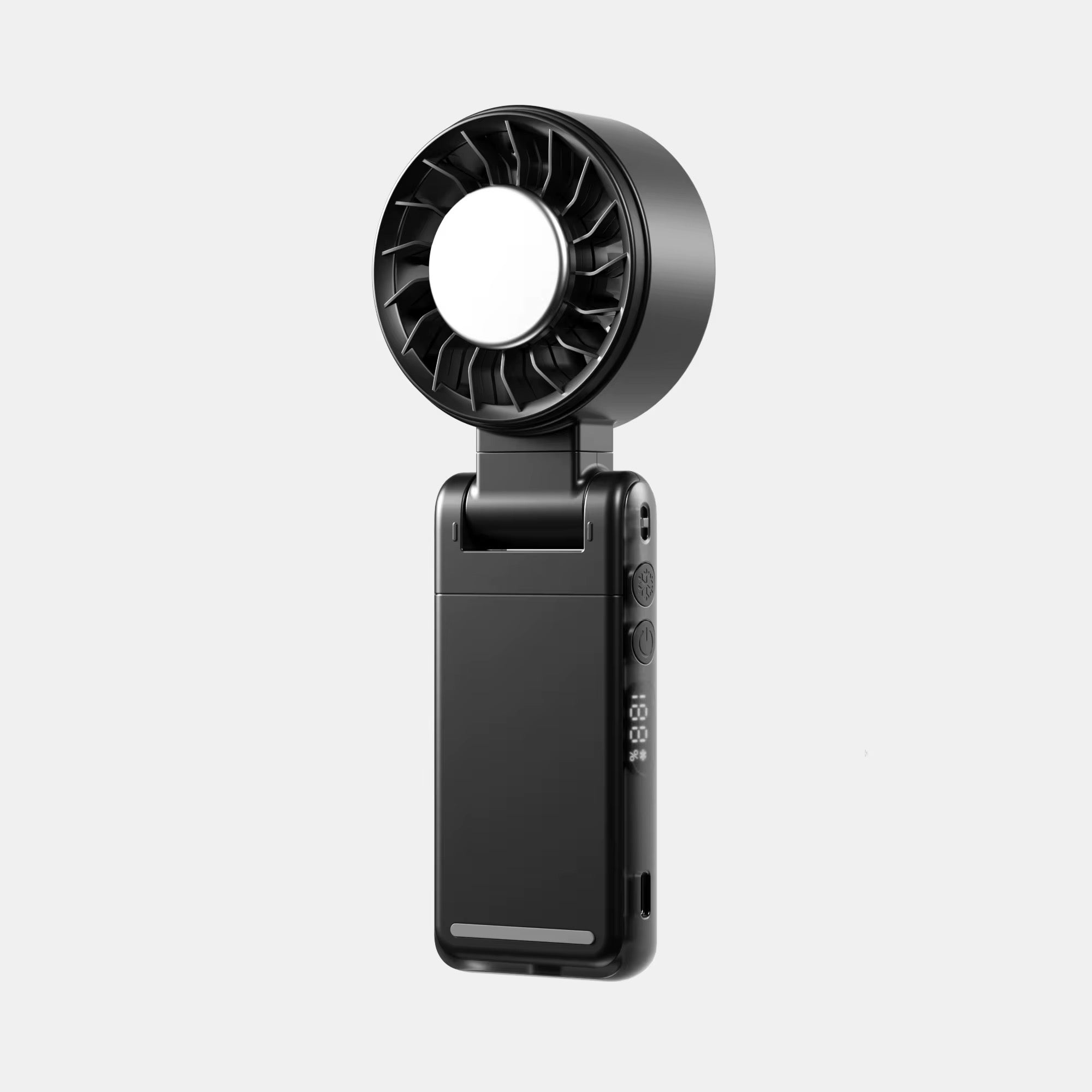 Portable Rechargeable Ice Cooling Clip Fan with LED Battery Display 360° Adjustable