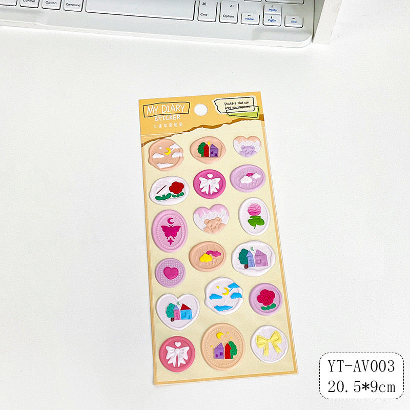 18pcs/set Kawaii Wax Stamp Stickers Envelopes Seal Sticker