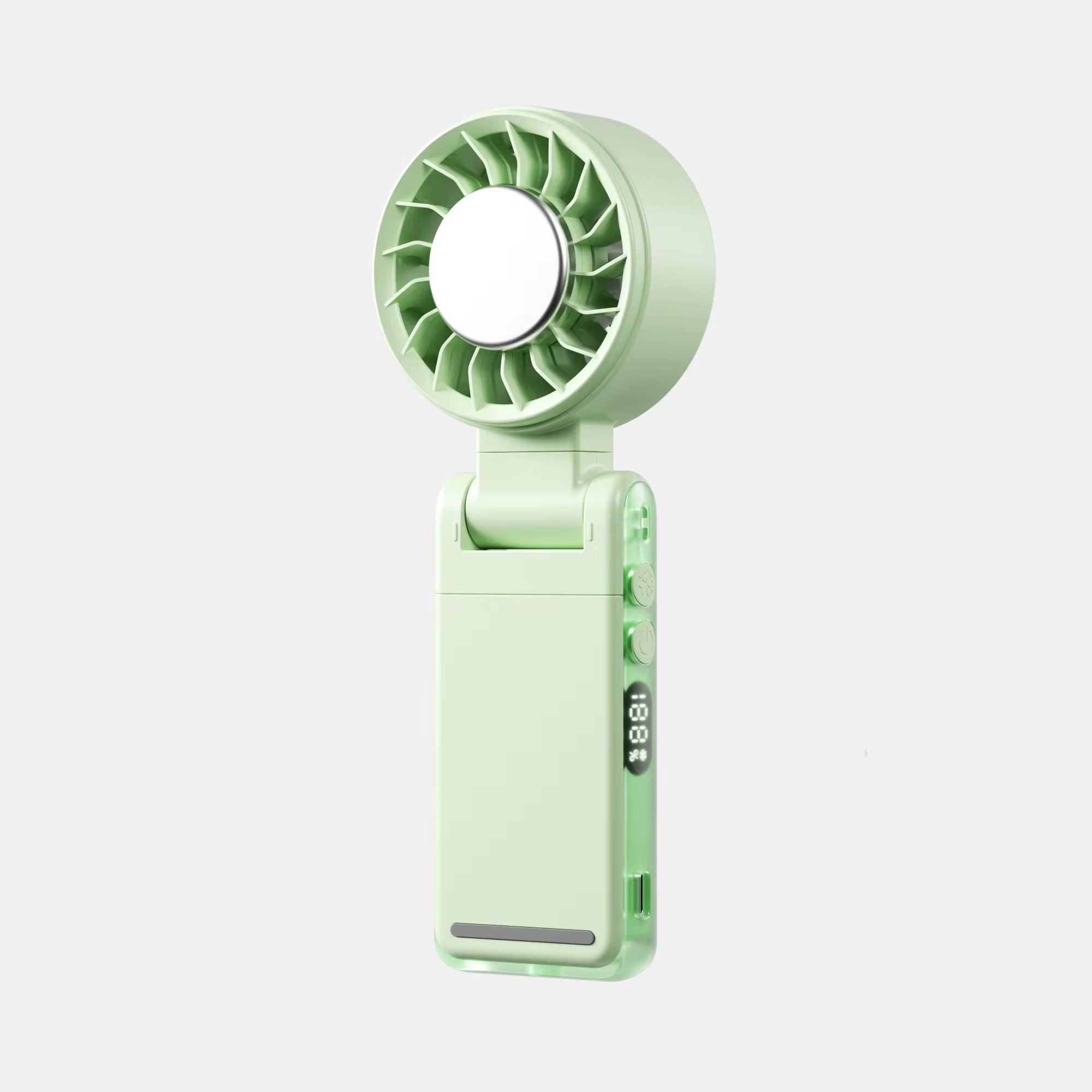 Portable Rechargeable Ice Cooling Clip Fan with LED Battery Display 360° Adjustable