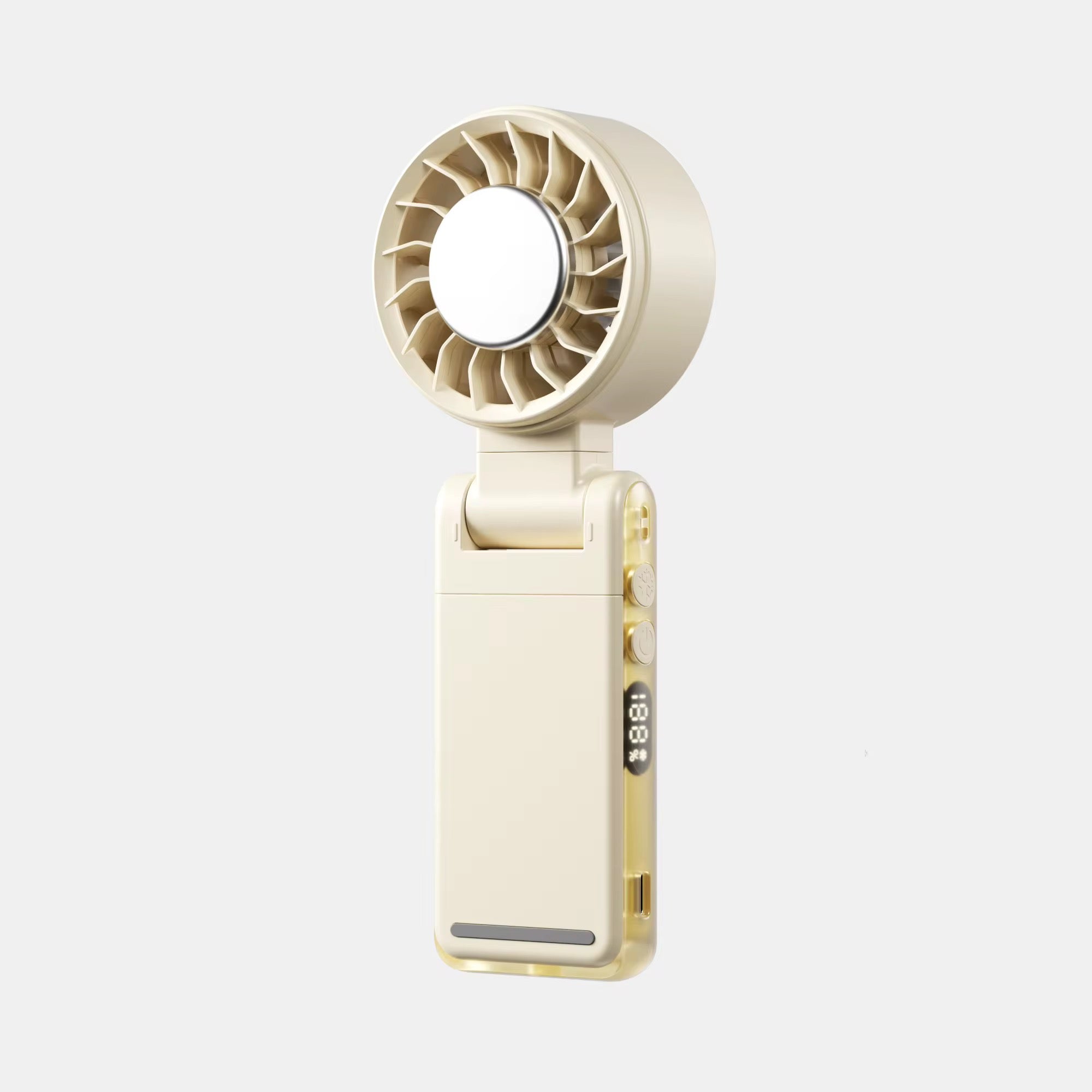 Portable Rechargeable Ice Cooling Clip Fan with LED Battery Display 360° Adjustable