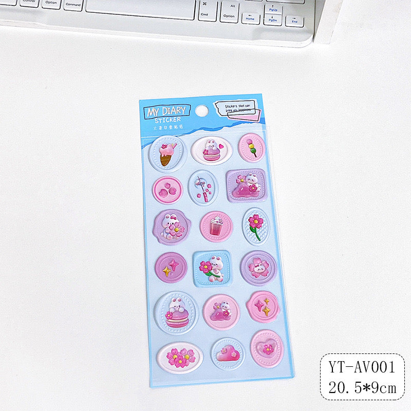 18pcs/set Kawaii Wax Stamp Stickers Envelopes Seal Sticker