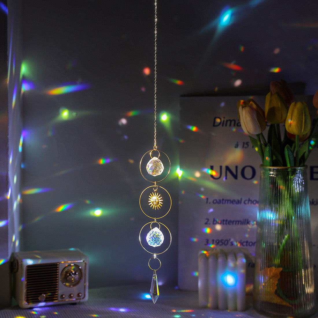 Crystal Sun Catcher Wind Chime Rainbow Maker Decoration