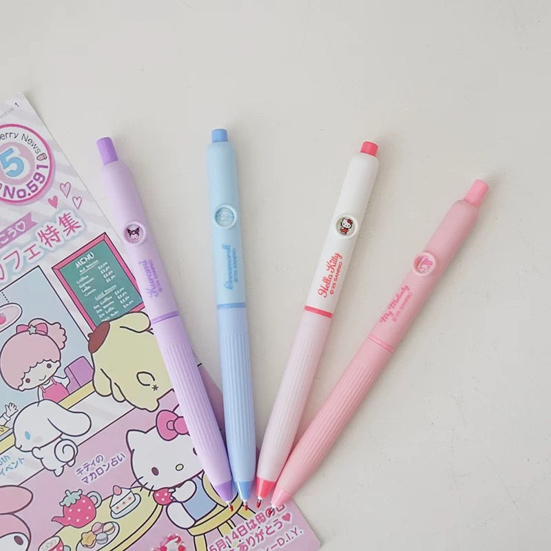 Gradient Gel Pen Cute Character Press Pen 0.5mm Black Ink for School & Journaling
