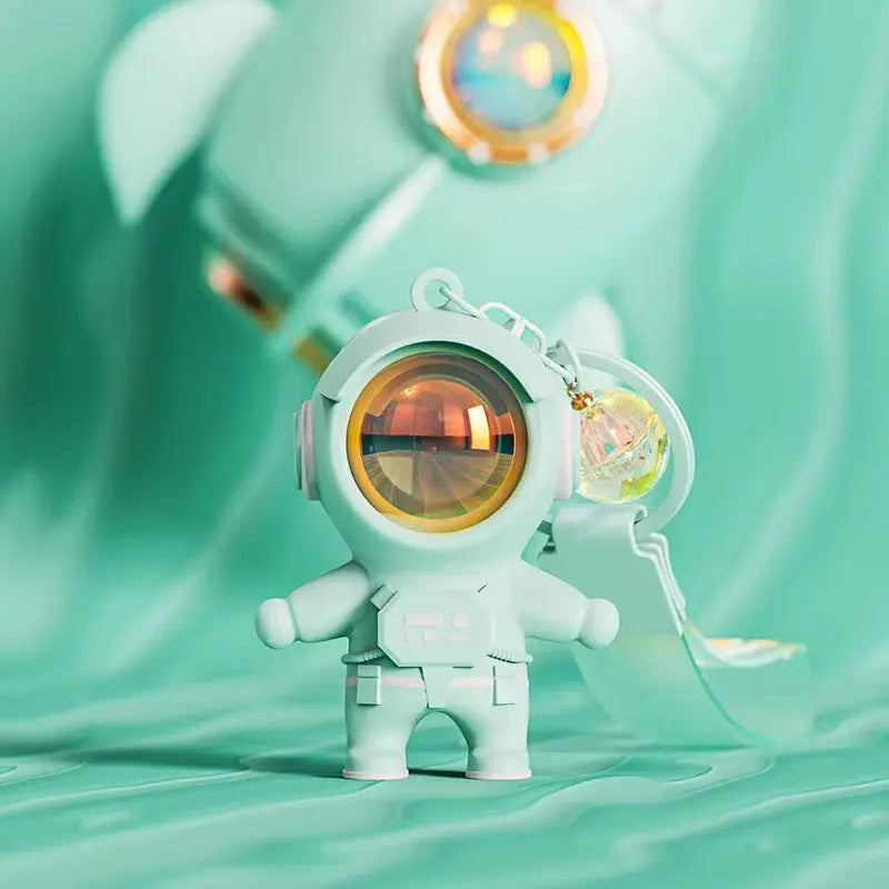 Cute Astronaut Space Keychain with Crystal Charm & Strap