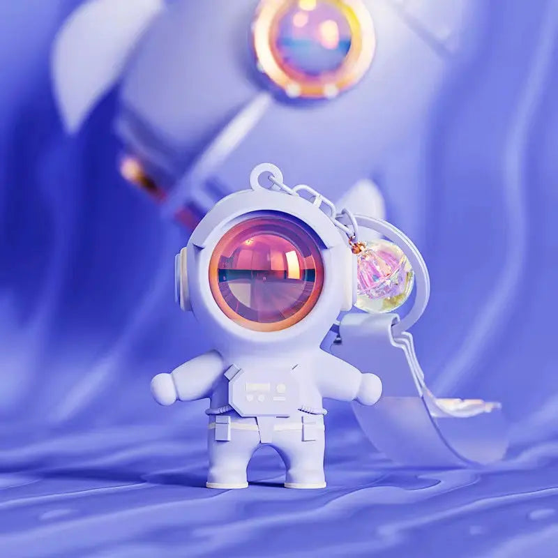 Cute Astronaut Space Keychain with Crystal Charm & Strap