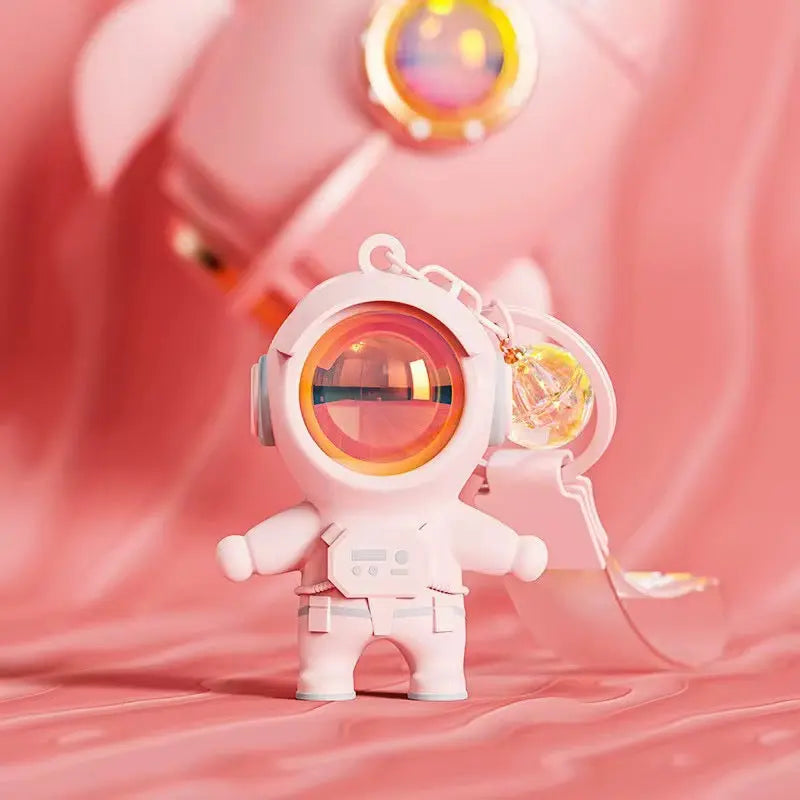 Cute Astronaut Space Keychain with Crystal Charm & Strap