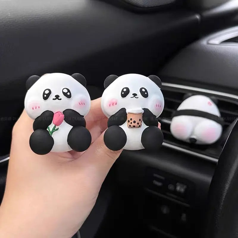 Cute Panda Car Air Vent Clip & Fridge Magnet Decoration