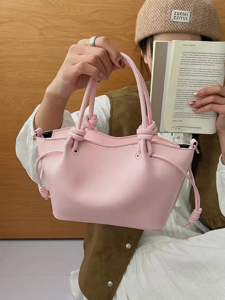 Knot Handle Shoulder Bag Minimal Everyday Crossbody Handbag