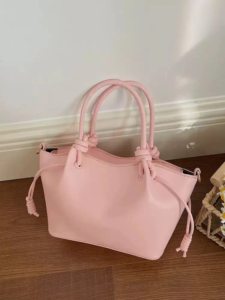Knot Handle Shoulder Bag Minimal Everyday Crossbody Handbag